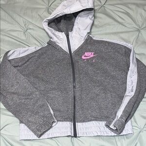 Nike Kids Gray and White Jacket